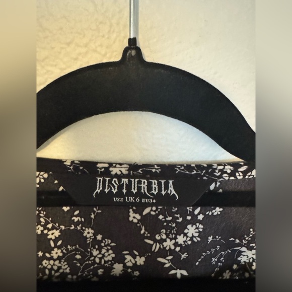 NEW Disturbia Naomi Squareneck Floral Dress Black White Size 2 US Midi Maxi NWOT - Picture 7 of 11